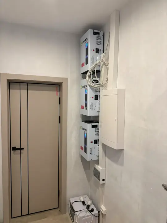 Стабилизаторы ENERTA SCR-20KVA и электрический щит в техническом помещении дома